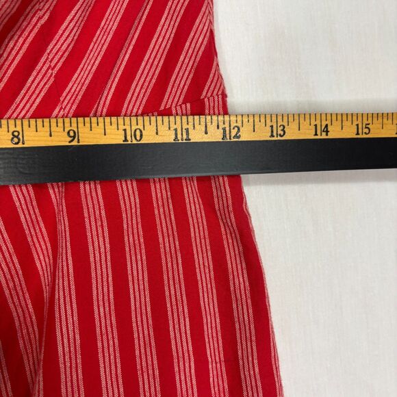 Anthropologie Lil Blazing Rays Red Striped Wrap Dress Sz 0 Classic Retro Preppy - Picture 8 of 9